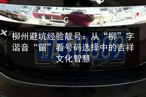 柳州避坑经验靓号：从“柳”字谐音“留”看号码选择中的吉祥文化智慧 第2张