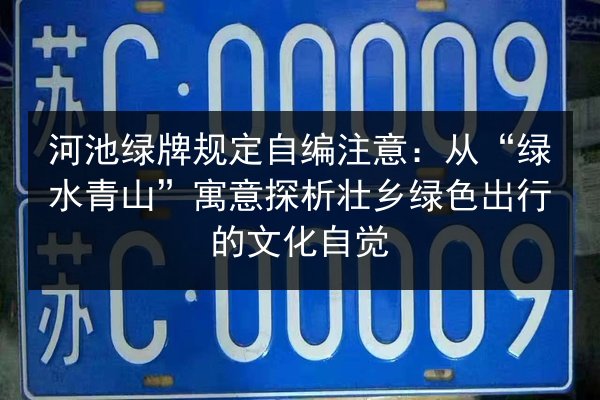 河池绿牌规定自编注意：从“绿水青山”寓意探析壮乡绿色出行的文化自觉 第2张