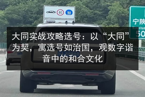 大同实战攻略选号：以“大同”为契，寓选号如治国，观数字谐音中的和合文化 第1张
