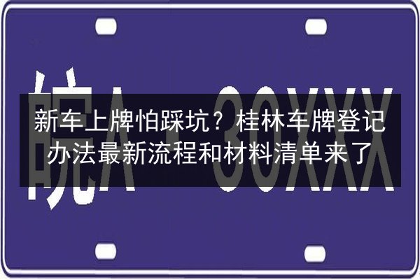 新车上牌怕踩坑?桂林车牌登记办法最新流程和材料清单来了 第2张 新车上牌怕踩坑?桂林车牌登记办法最新流程和材料清单来了 第2张