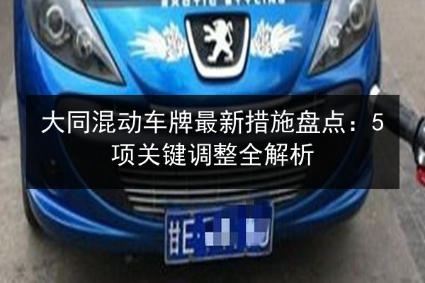 大同混动车牌最新措施盘点：5项关键调整全解析