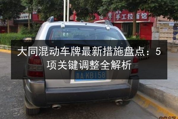 大同混动车牌最新措施盘点：5项关键调整全解析 第2张