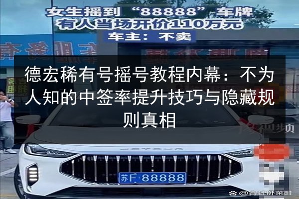 德宏稀有号摇号教程内幕：不为人知的中签率提升技巧与隐藏规则真相 第2张