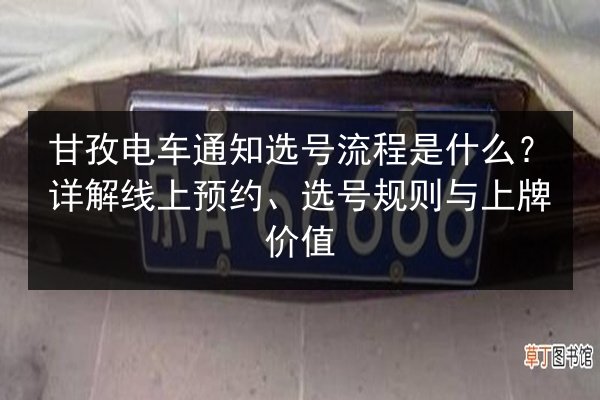 甘孜电车通知选号流程是什么？详解线上预约、选号规则与上牌价值 第2张