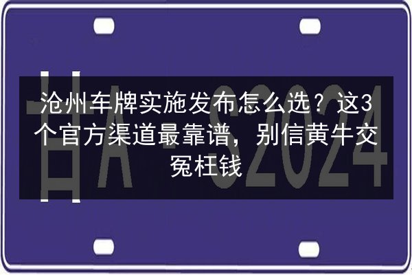 沧州车牌实施发布怎么选?这3个官方渠道最靠谱,别信黄牛交冤枉钱 第3张 沧州车牌实施发布怎么选?这3个官方渠道最靠谱,别信黄牛交冤枉钱 第3张