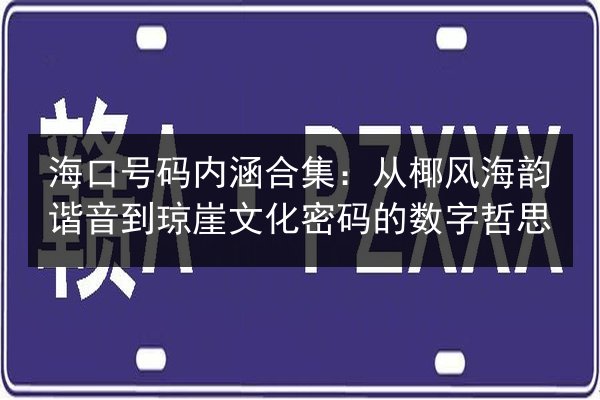 海口号码内涵合集：从椰风海韵谐音到琼崖文化密码的数字哲思 第2张