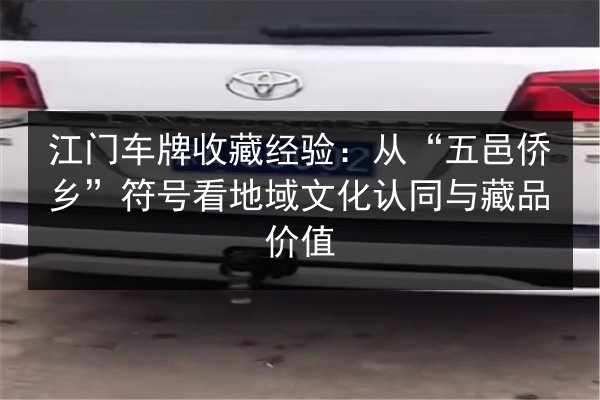 江门车牌收藏经验：从“五邑侨乡”符号看地域文化认同与藏品价值