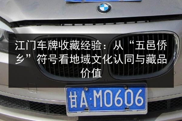 江门车牌收藏经验：从“五邑侨乡”符号看地域文化认同与藏品价值 第2张