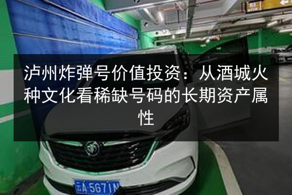 泸州炸弹号价值投资：从酒城火种文化看稀缺号码的长期资产属性 第2张