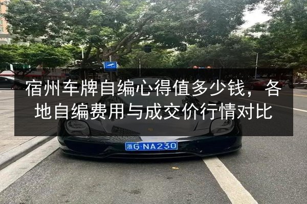 宿州车牌自编心得值多少钱，各地自编费用与成交价行情对比