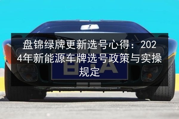 盘锦绿牌更新选号心得:2024年新能源车牌选号政策与实操规定 第3张 盘锦绿牌更新选号心得:2024年新能源车牌选号政策与实操规定 第3张