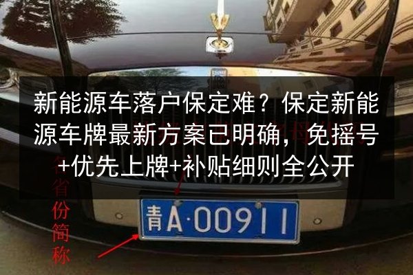 新能源车落户保定难？保定新能源车牌最新方案已明确，免摇号+优先上牌+补贴细则全公开