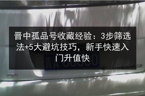 晋中孤品号收藏经验：3步筛选法+5大避坑技巧，新手快速入门升值快 第2张