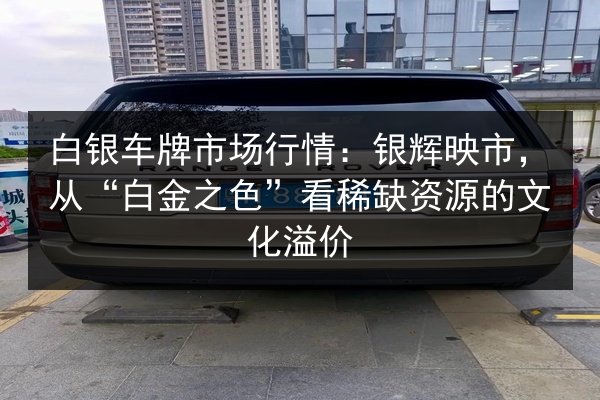 白银车牌市场行情：银辉映市，从“白金之色”看稀缺资源的文化溢价