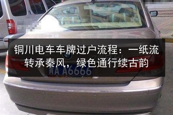 铜川电车车牌过户流程:一纸流转承秦风,绿色通行续古韵 第2张 铜川电车车牌过户流程:一纸流转承秦风,绿色通行续古韵 第2张