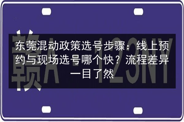 东莞混动政策选号步骤：线上预约与现场选号哪个快？流程差异一目了然