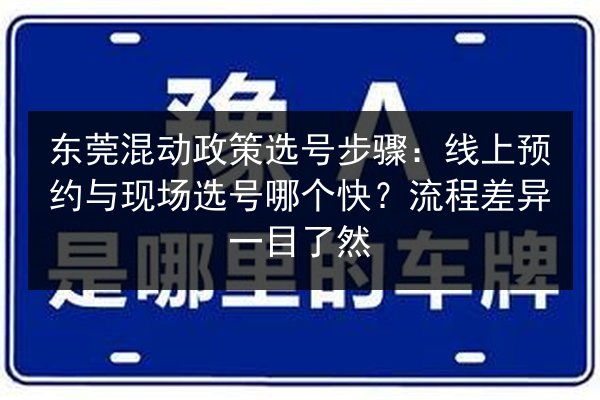 东莞混动政策选号步骤：线上预约与现场选号哪个快？流程差异一目了然 第2张