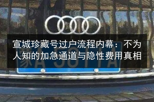 宣城珍藏号过户流程内幕：不为人知的加急通道与隐性费用真相 第2张