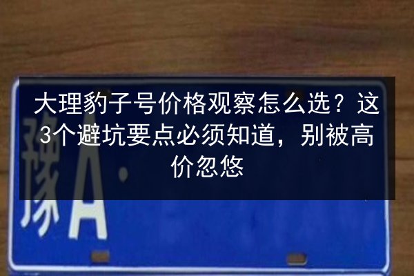 大理豹子号价格观察怎么选？这3个避坑要点必须知道，别被高价忽悠 第3张
