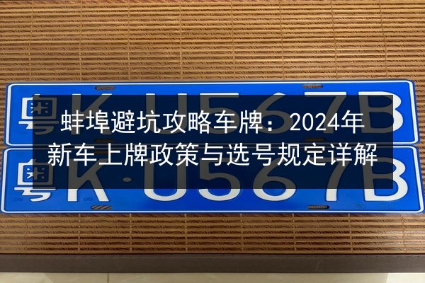 蚌埠避坑攻略车牌：2024年新车上牌政策与选号规定详解