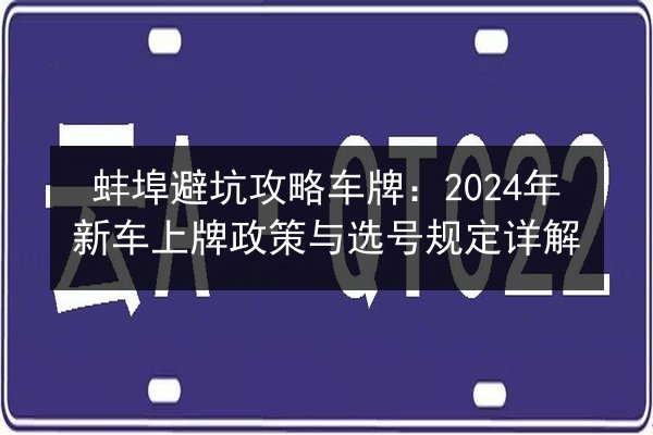 蚌埠避坑攻略车牌：2024年新车上牌政策与选号规定详解 第2张