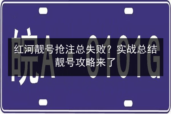 红河靓号抢注总失败？实战总结靓号攻略来了 第3张