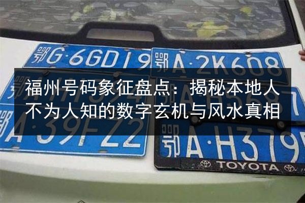 福州号码象征盘点：揭秘本地人不为人知的数字玄机与风水真相