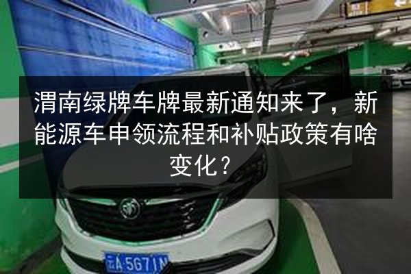 渭南绿牌车牌最新通知来了，新能源车申领流程和补贴政策有啥变化？ 第2张