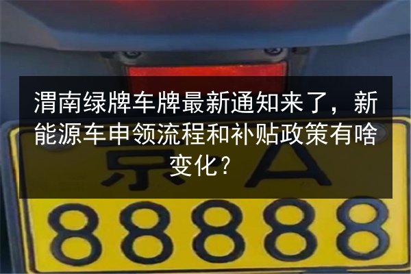 渭南绿牌车牌最新通知来了，新能源车申领流程和补贴政策有啥变化？ 第3张