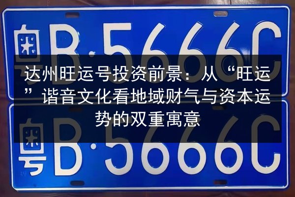 达州旺运号投资前景：从“旺运”谐音文化看地域财气与资本运势的双重寓意 第2张
