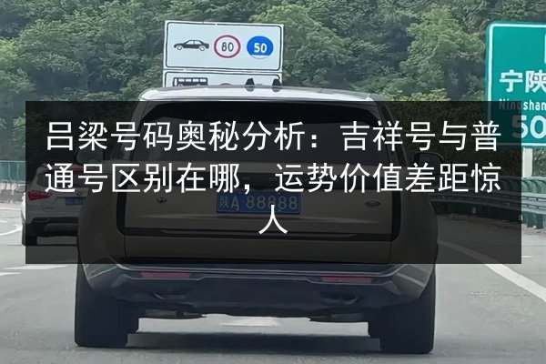 吕梁号码奥秘分析：吉祥号与普通号区别在哪，运势价值差距惊人 第2张