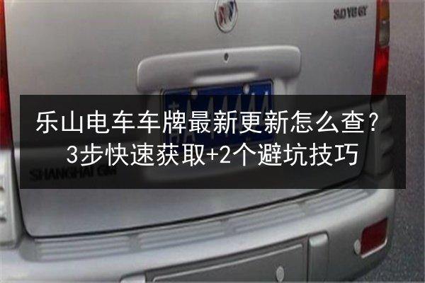 乐山电车车牌最新更新怎么查?3步快速获取+2个避坑技巧 第2张 乐山电车车牌最新更新怎么查?3步快速获取+2个避坑技巧 第2张