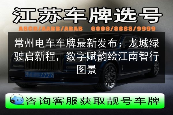 常州电车车牌最新发布:龙城绿驶启新程,数字赋韵绘江南智行图景 第3张 常州电车车牌最新发布:龙城绿驶启新程,数字赋韵绘江南智行图景 第3张