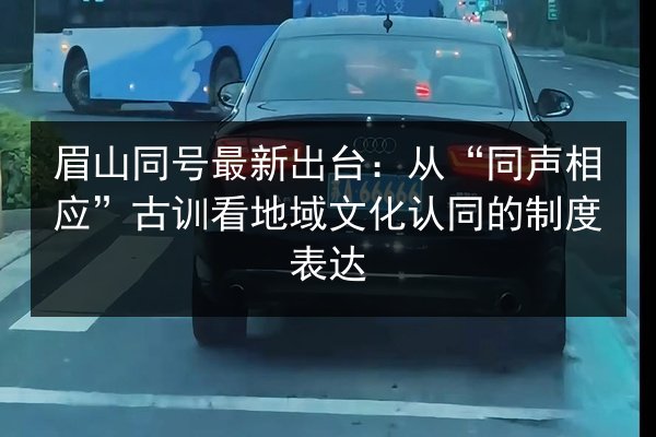 眉山同号最新出台:从“同声相应”古训看地域文化认同的制度表达 第2张 眉山同号最新出台:从“同声相应”古训看地域文化认同的制度表达 第2张
