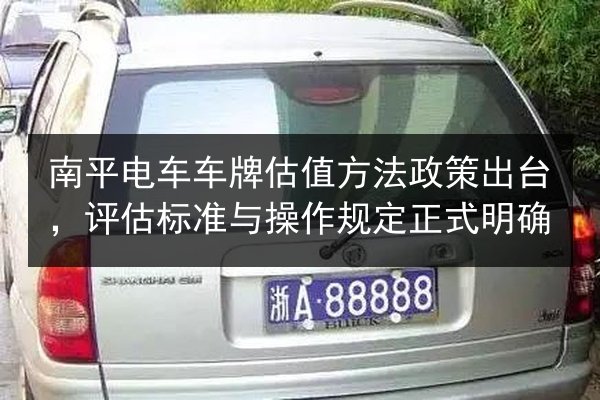 南平电车车牌估值方法政策出台，评估标准与操作规定正式明确