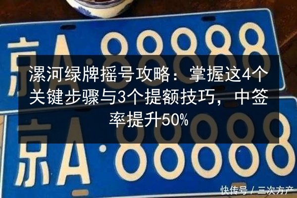 漯河绿牌摇号攻略：掌握这4个关键步骤与3个提额技巧，中签率提升50% 第4张