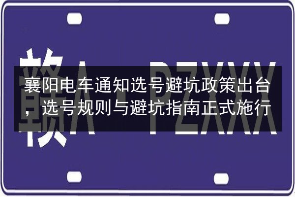 襄阳电车通知选号避坑政策出台，选号规则与避坑指南正式施行 第2张
