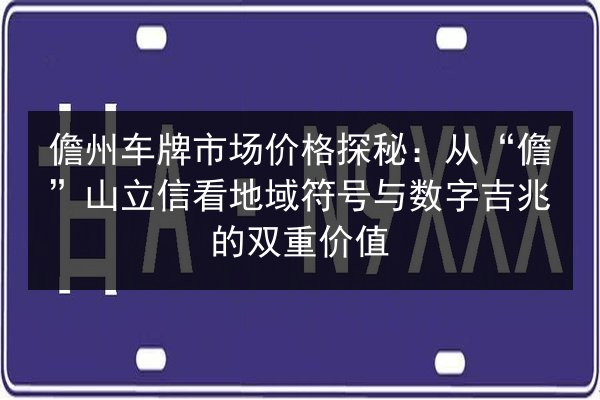 儋州车牌市场价格探秘：从“儋”山立信看地域符号与数字吉兆的双重价值