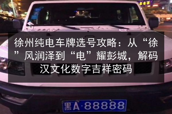 徐州纯电车牌选号攻略:从“徐”风润泽到“电”耀彭城,解码汉文化数字吉祥密码 第3张 徐州纯电车牌选号攻略:从“徐”风润泽到“电”耀彭城,解码汉文化数字吉祥密码 第3张