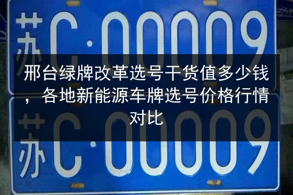 邢台绿牌改革选号干货值多少钱，各地新能源车牌选号价格行情对比
