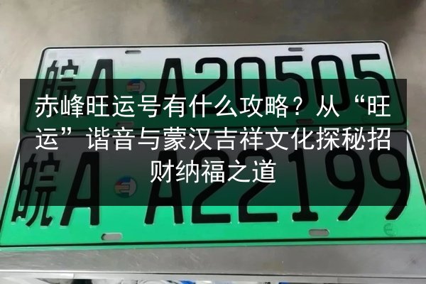 赤峰旺运号有什么攻略？从“旺运”谐音与蒙汉吉祥文化探秘招财纳福之道