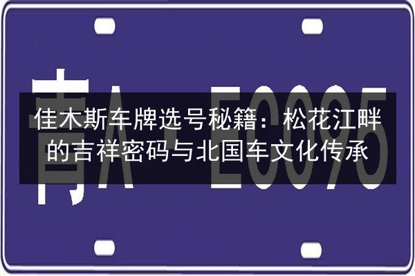 佳木斯车牌选号秘籍：松花江畔的吉祥密码与北国车文化传承