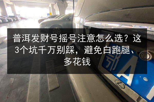 普洱发财号摇号注意怎么选？这3个坑千万别踩，避免白跑腿、多花钱 第2张
