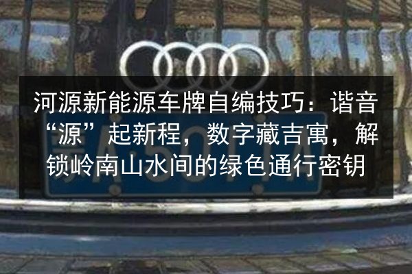 河源新能源车牌自编技巧：谐音“源”起新程，数字藏吉寓，解锁岭南山水间的绿色通行密钥