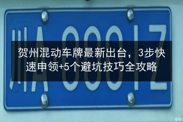 贺州混动车牌最新出台，3步快速申领+5个避坑技巧全攻略