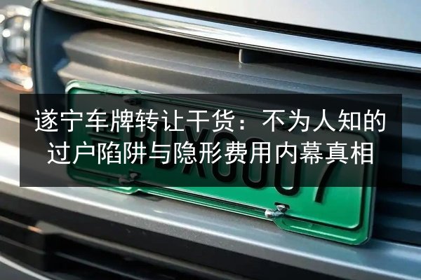 遂宁车牌转让干货:不为人知的过户陷阱与隐形费用内幕真相 第3张 遂宁车牌转让干货:不为人知的过户陷阱与隐形费用内幕真相 第3张