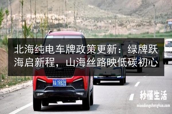 北海纯电车牌政策更新：绿牌跃海启新程，山海丝路映低碳初心