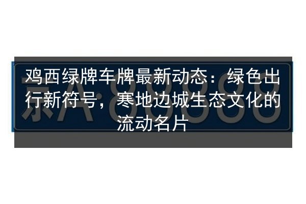 鸡西绿牌车牌最新动态：绿色出行新符号，寒地边城生态文化的流动名片 第2张