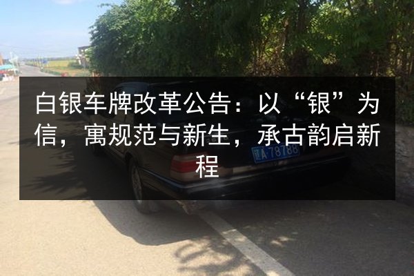 白银车牌改革公告：以“银”为信，寓规范与新生，承古韵启新程 第2张