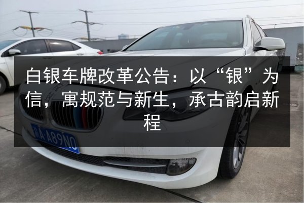 白银车牌改革公告：以“银”为信，寓规范与新生，承古韵启新程 第3张